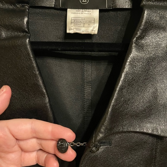 CHANEL Vintage 🌟LAMBSKIN Leather Jkt 100% AUTHENTIC - Picture 13 of 16